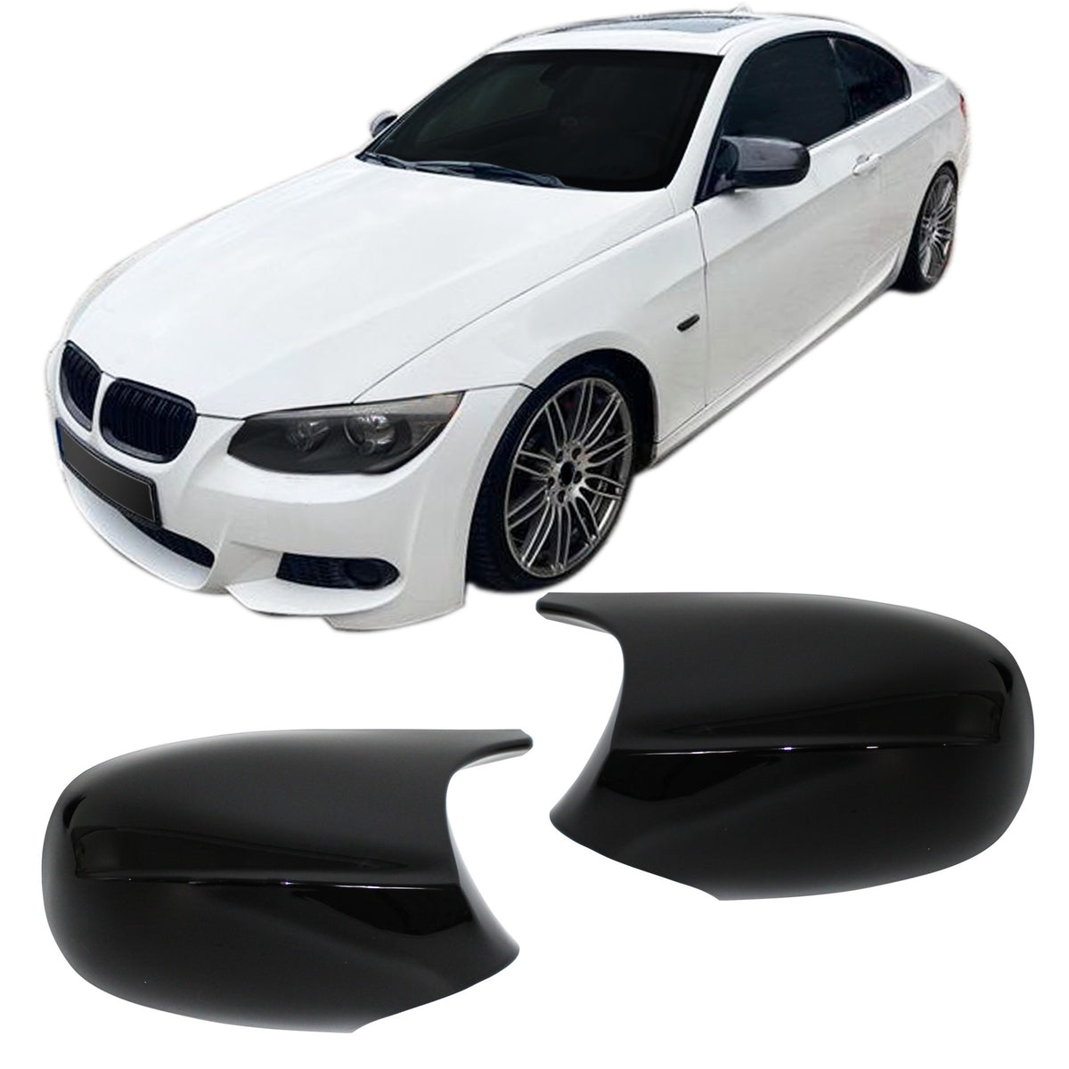 JOM Coques de Rétroviseur pour BMW (E90/E91) LCI (E92/E93) (RHD/LHD) RHD/LHD ABS