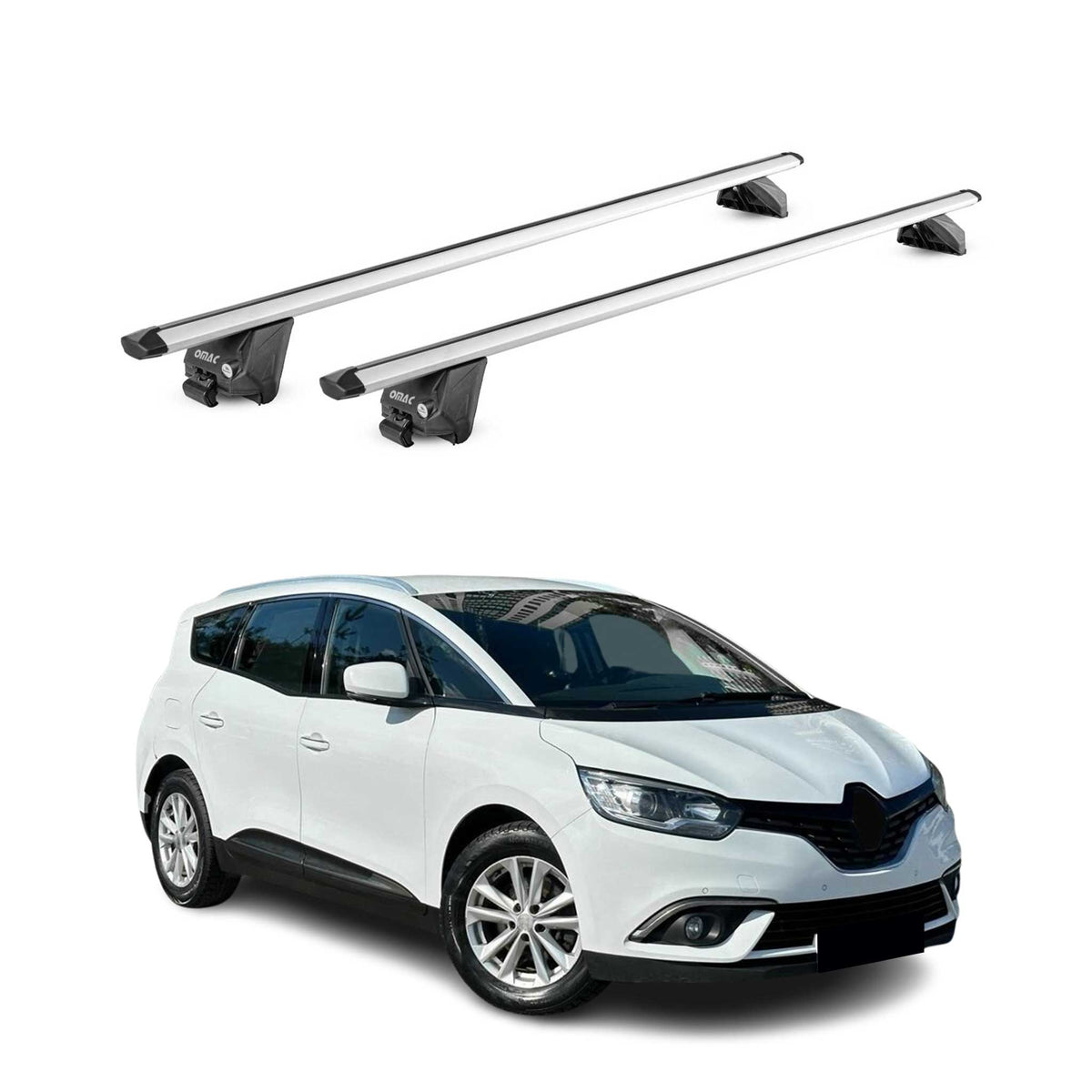 Barres de toit transversales pour Renault Grand Scenic 2016-2022 Alu Gris ABE