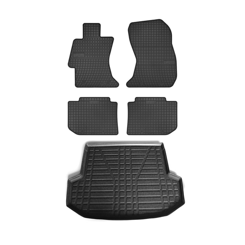 Kit Tapis de sol et coffre pour Subaru Levorg 2014-2024 TPE Noir