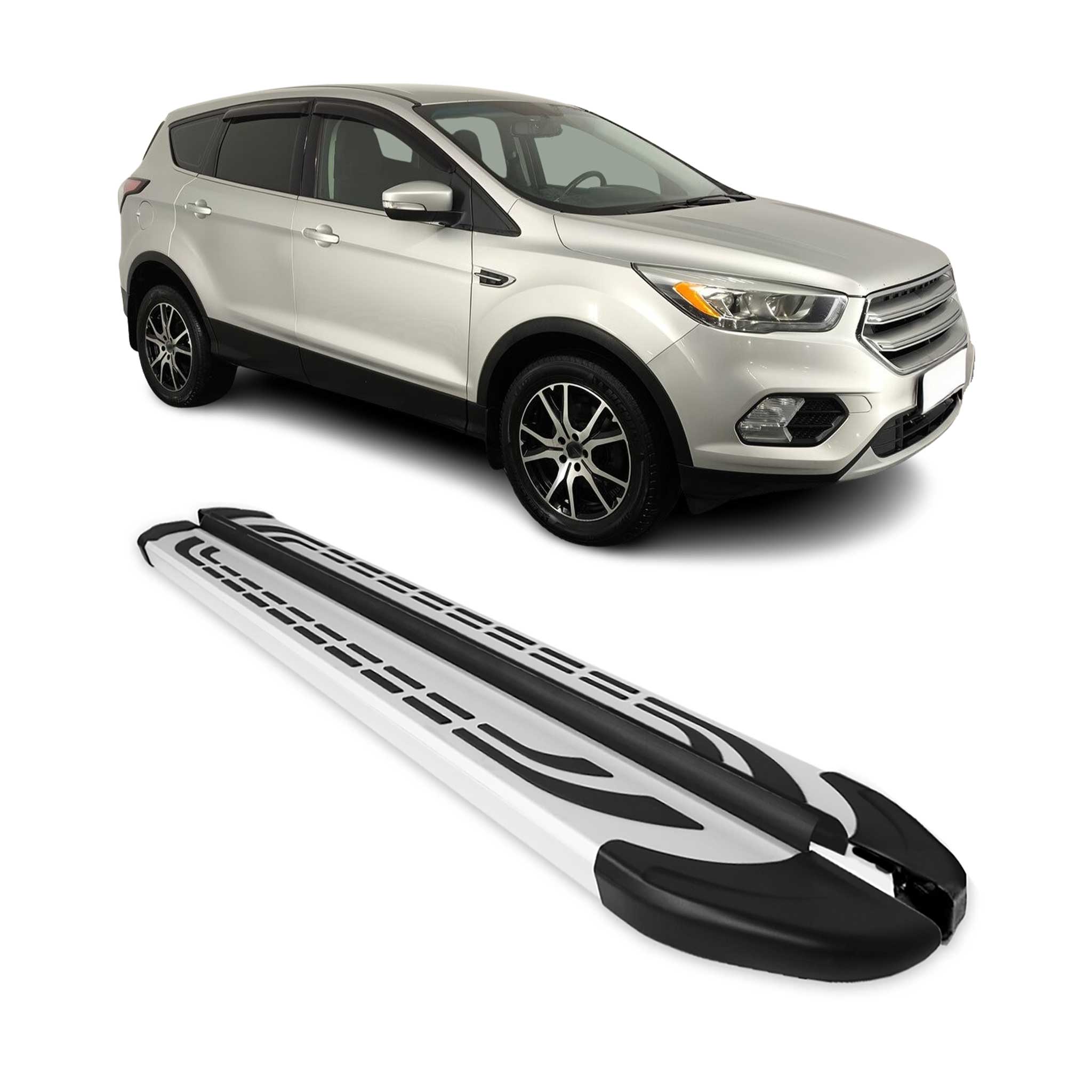 Marchepieds Latéraux pédale pour Ford Kuga II 2012-2019 Aluminium Gris 2Pcs