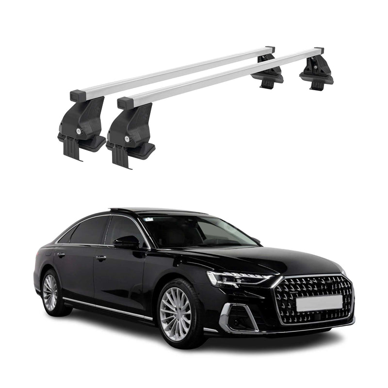 Barres de toit transversales Menabo pour Audi A8 S8 D5 2017-2025 Acier Gris
