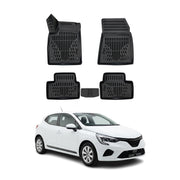 Tapis de sol pour Renault Clio 5 2019-2025 Noir 3D en Caoutchouc TPE 4Pcs
