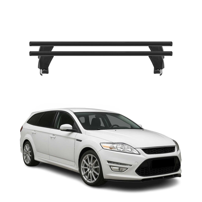 Menabo Barres de toit Transversales pour Ford Mondeo mk4 Wagon 2007-14 Noir