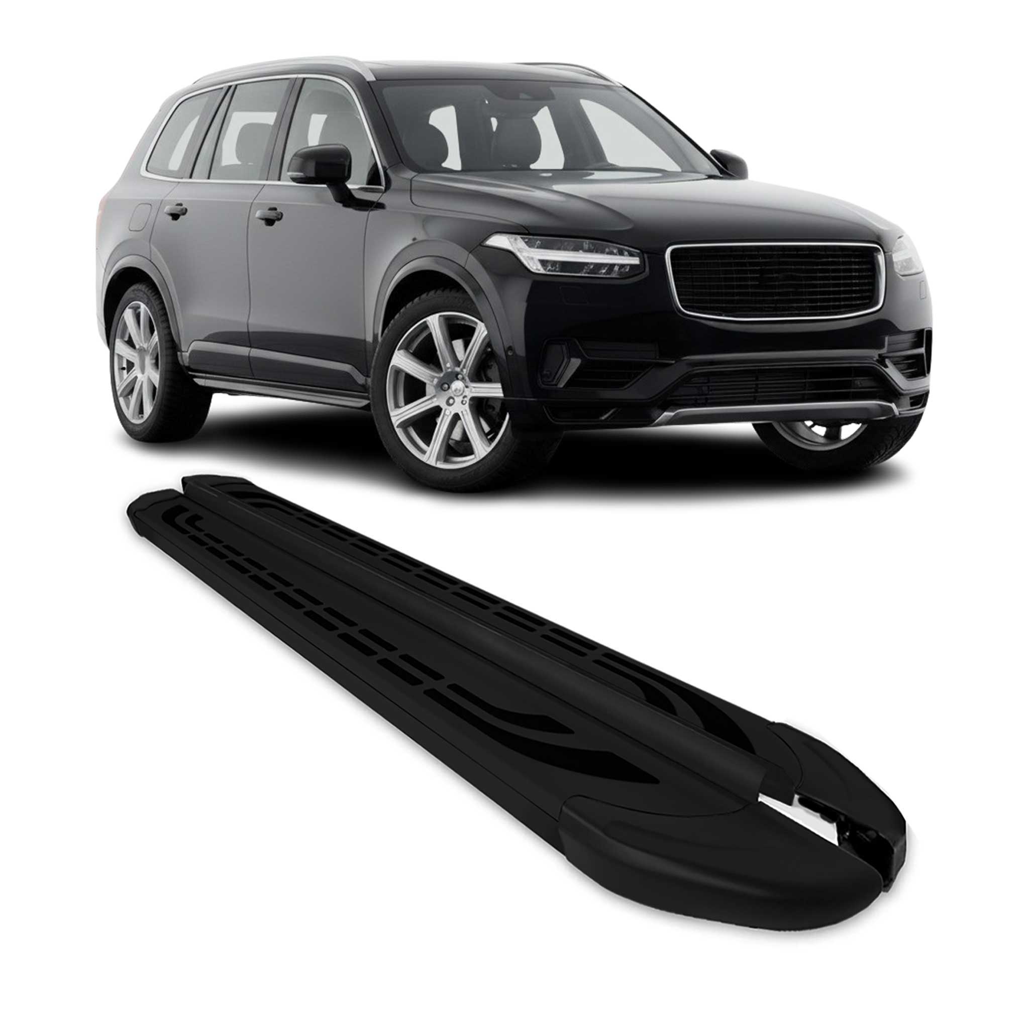 Marchepieds Latéraux pédale pour Volvo XC90 2015-2026 Aluminium Noir 2Pcs