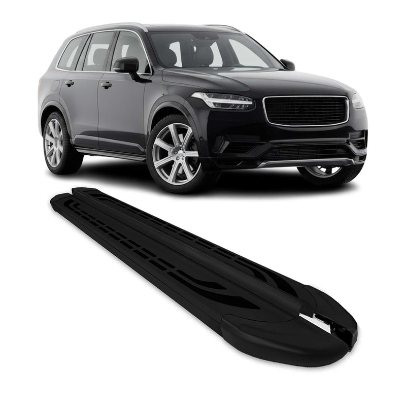 Marchepieds Latéraux pédale pour Volvo XC90 2015-2025 Aluminium Noir 2Pcs