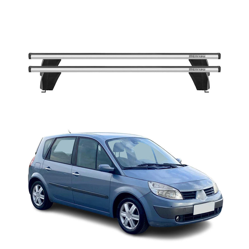 Menabo Barres de toit Transversales pour Renault Scenic II 2003-2008 Alu Gris