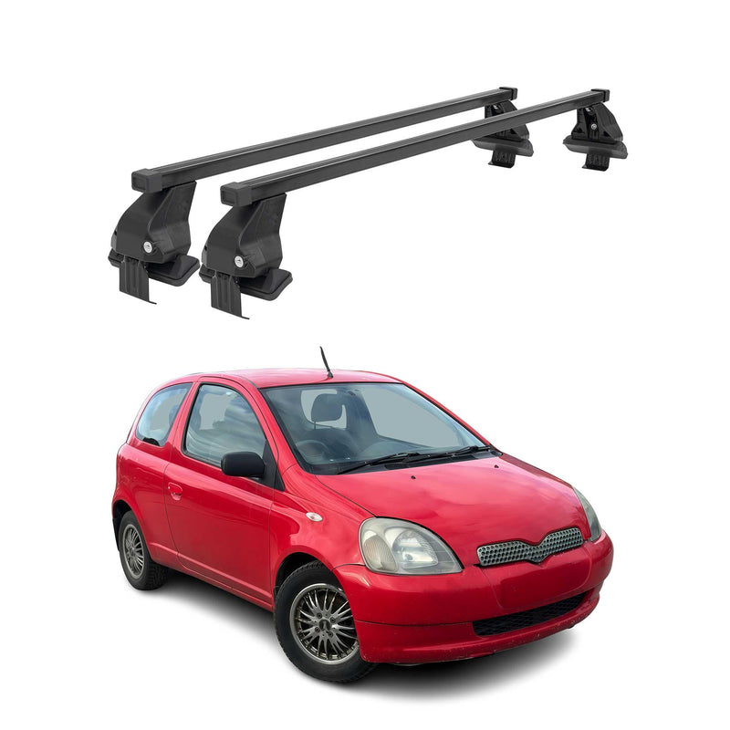 Barres Transversales Menabo pour Toyota Yaris 1999-2005 Noir