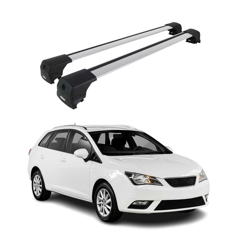 Barres De Toit Transversales pour Seat Ibiza Break 2009-2017 Alu Gris ABE