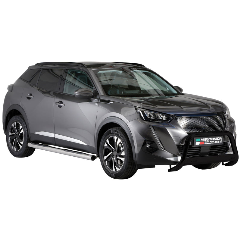 Pare-buffle Avant pour Peugeot 2008 2020-2025 63mm en Acier Inoxydable Noir