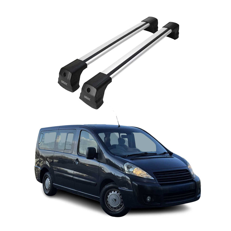 Barres de toit transversales pour Fiat Scudo 2006-2016 Aluminium Gris