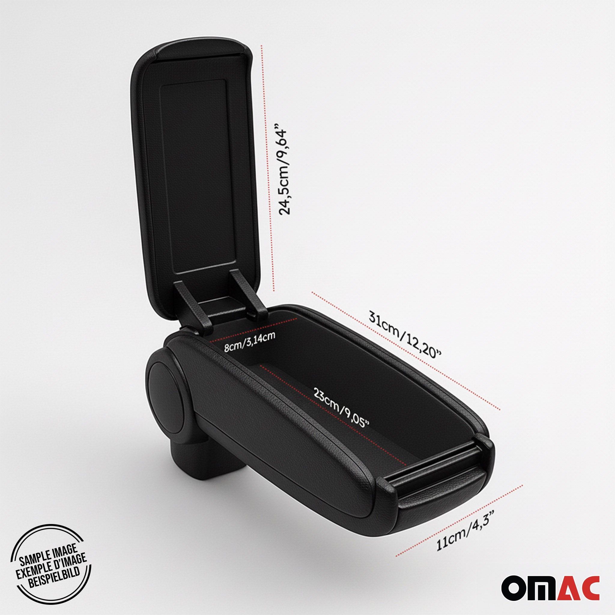 Accoudoir pour Peugeot 301 2012-2025 Vinyl Abs Noir