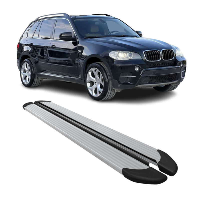 Marchepieds latéraux pédale pour BMW X5 E70 2006-2013 Aluminium 2x Gris