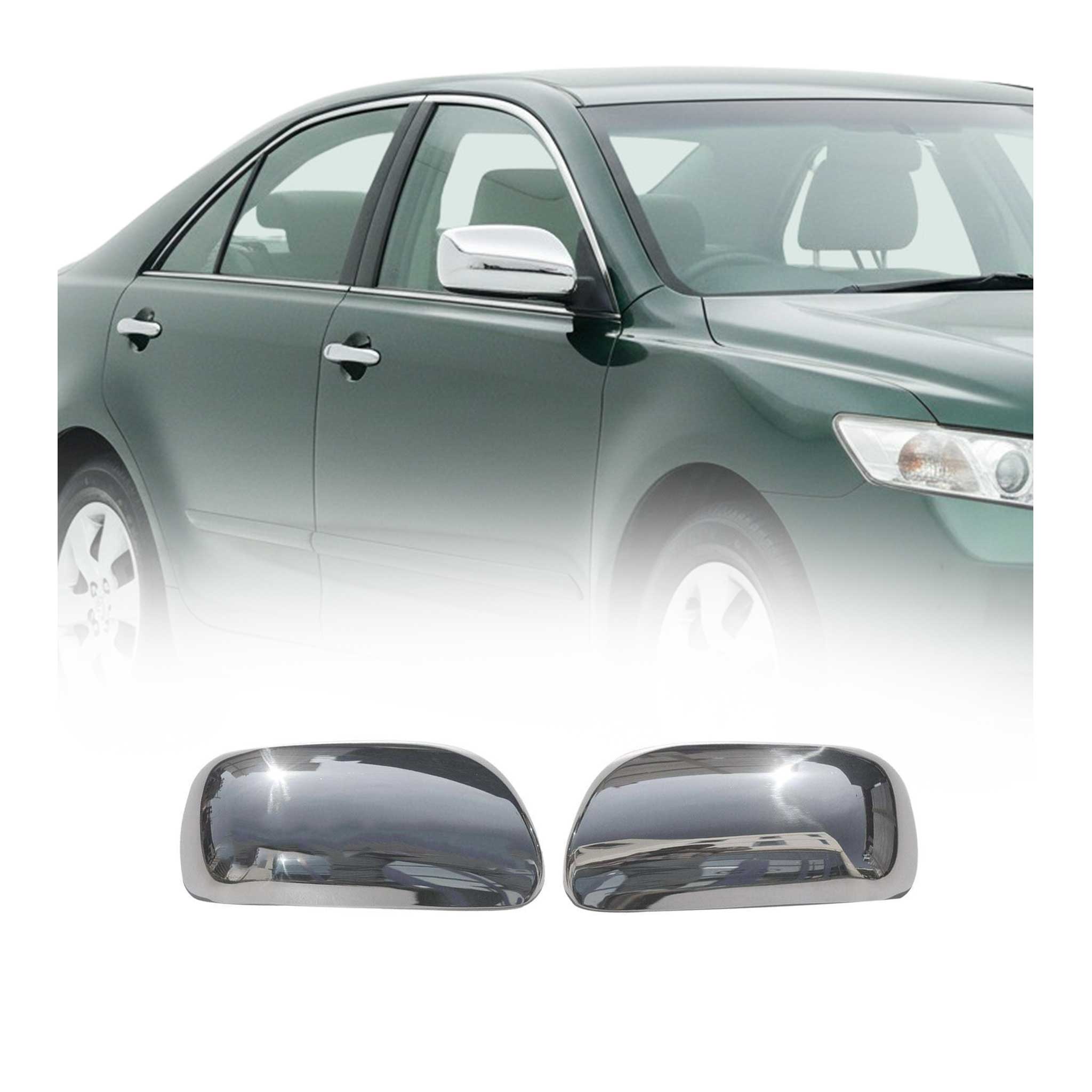 Coques de Rétroviseurs pour Toyota Corolla 2002-2007 en Acier Chromé Argent