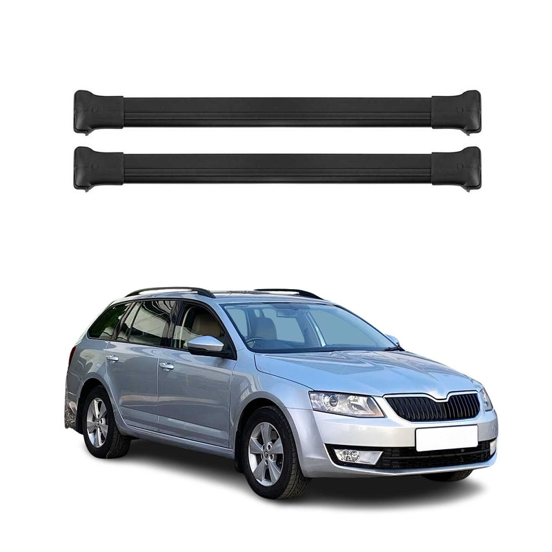 Barres de toit transversales pour Skoda Octavia Scout 2014-2019 Aluminium Noir