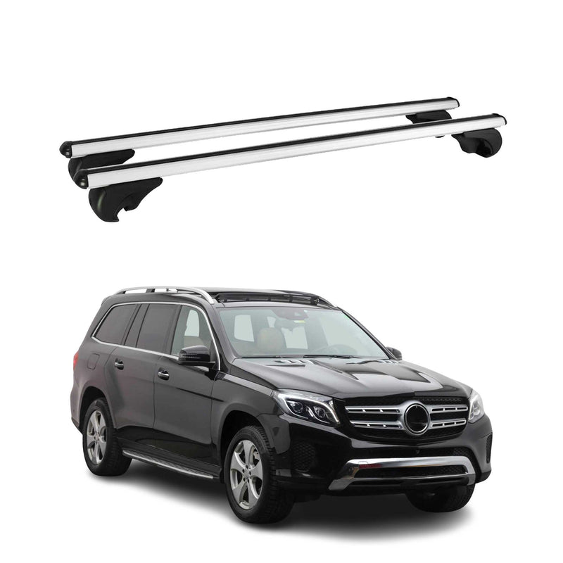 Barres de toit Transversales pour Mercedes GLS X166 2016-2021 Aluminium Argent