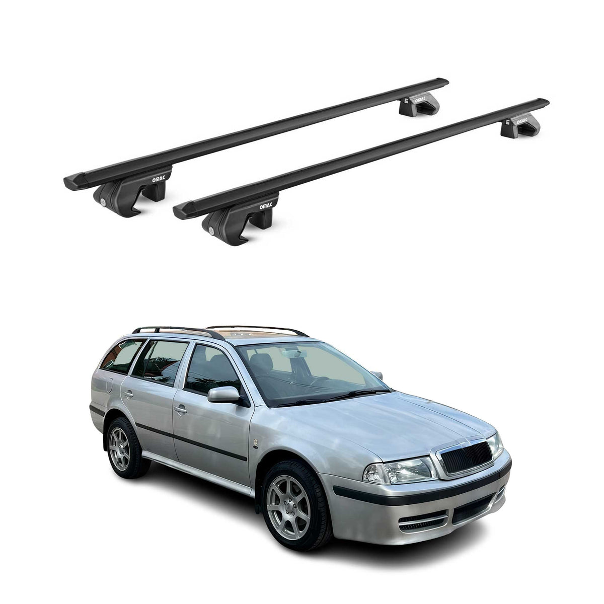 Barres de toit transversales pour Skoda Octavia Break 1U 1X 5E 98-20 Noir ABE