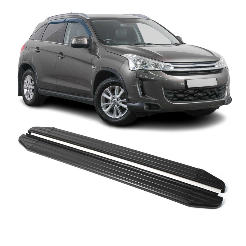 Marchepieds Latéraux pour Citroen C4 AirCross 2012-2024 Aluminium Noir 2Pcs