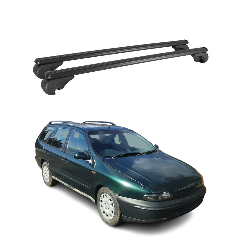 Barres de toit Transversales pour Fiat Marea Weekend 1996-2003 Aluminium Noir