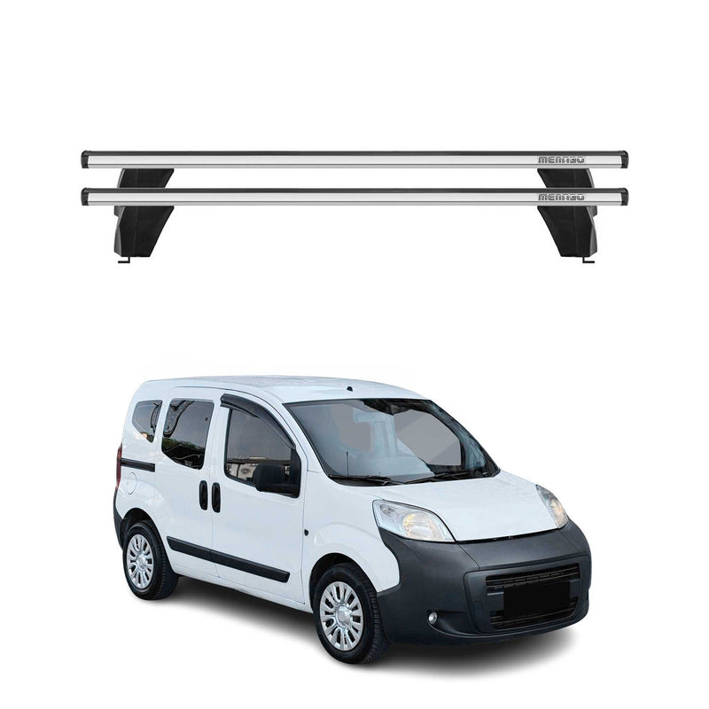 Menabo Barres de toit Transversales pour Peugeot Bipper 2008-2014 Gris ABE 2x