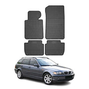 OMAC Tapis de sol pour BMW Série 3 E46 Berline Break 1998-2005 Noir caoutchouc