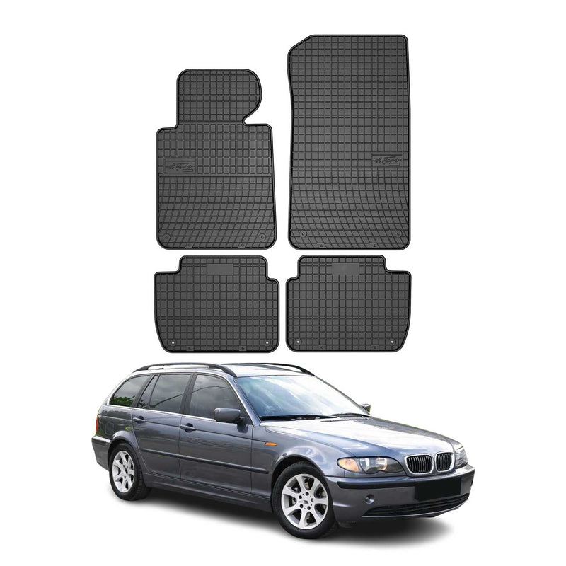 OMAC Tapis de sol pour BMW Série 3 E46 Berline Break 1998-2005 Noir caoutchouc