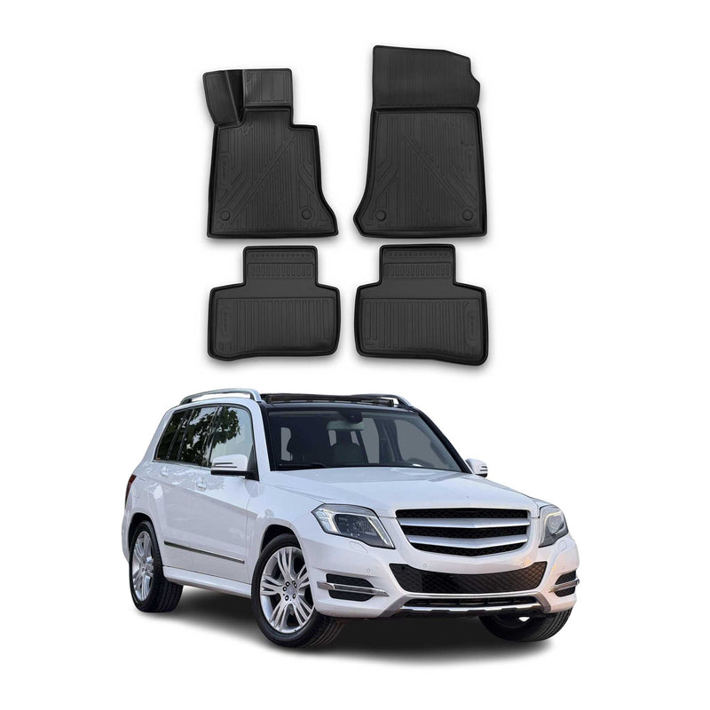 Tapis de sol pour Mercedes Classe GLK X204 2008-2015 TPE caoutchouc 3D Noir 4x