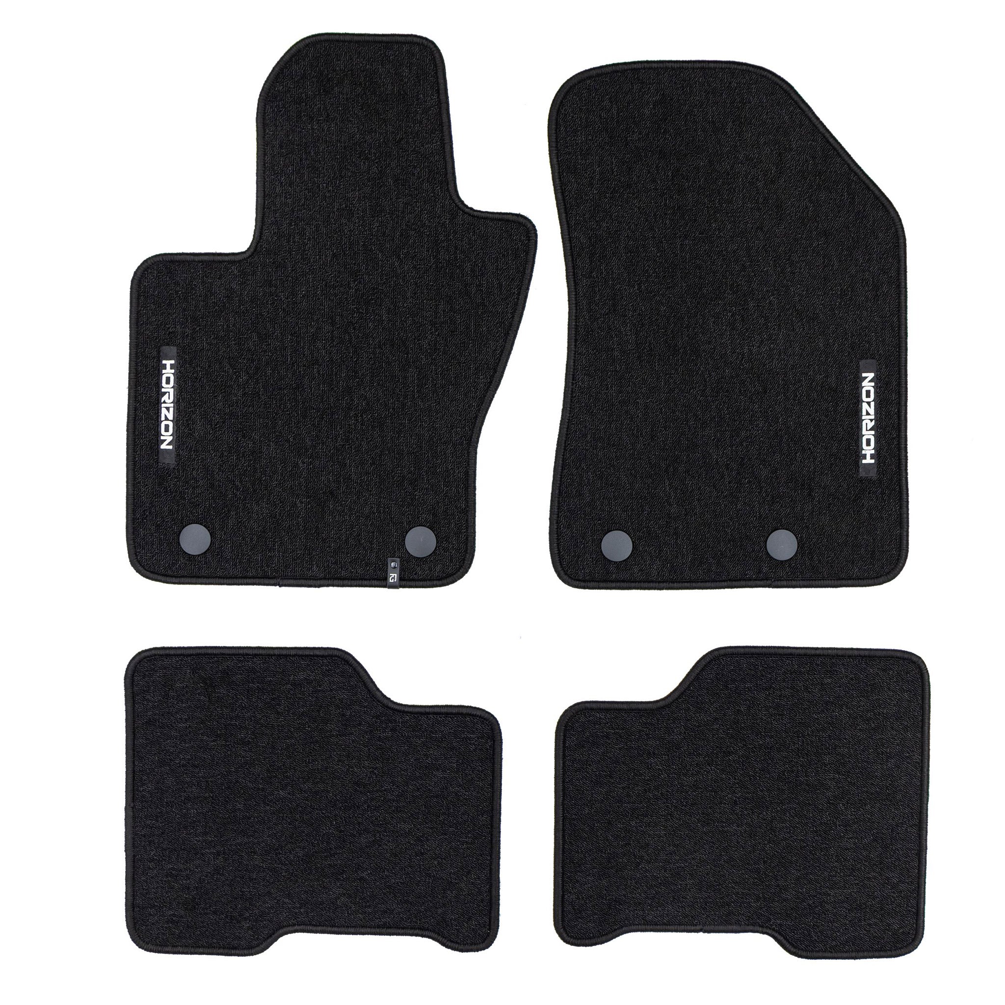 Tapis de Sol de Voiture pour Jeep Compass II 2016-2025 Velours Durable Noir 4Pcs