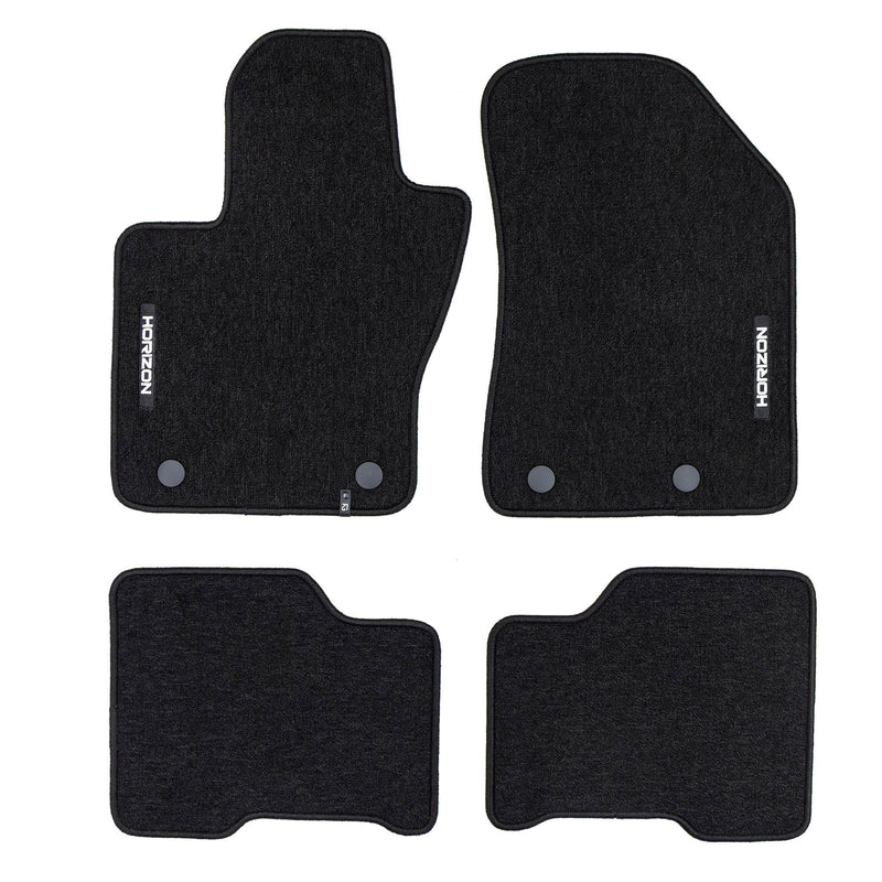 Tapis de Sol de Voiture pour Jeep Compass II 2016-2025 Velours Durable Noir 4Pcs