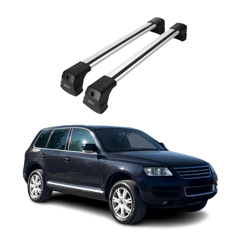 Barres de Toit Transversales pour VW Touareg 2002-2010 Alu Gris 2x