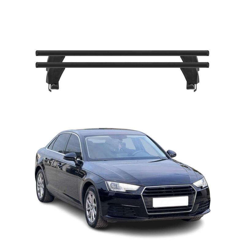 Menabo Barres de toit transversales pour Audi A4 S4 B9 Berline 15-25 Noir ABE