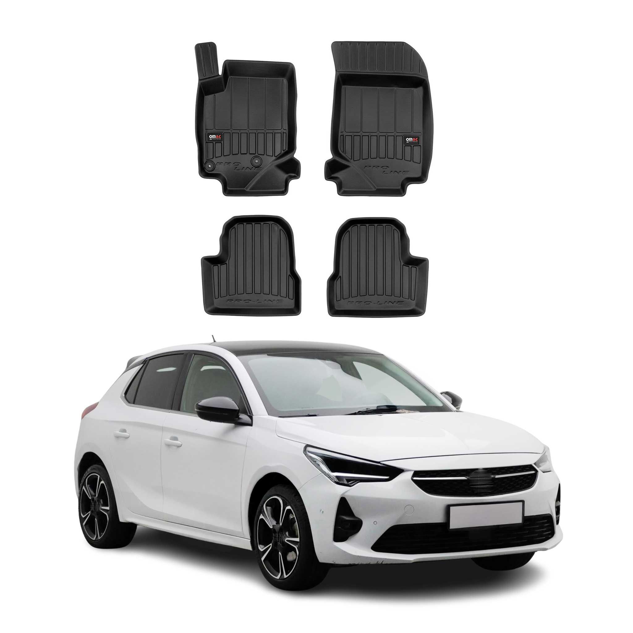 Tapis de Sol pour Opel Corsa F 2019-2026 Caoutchouc TPE Noir