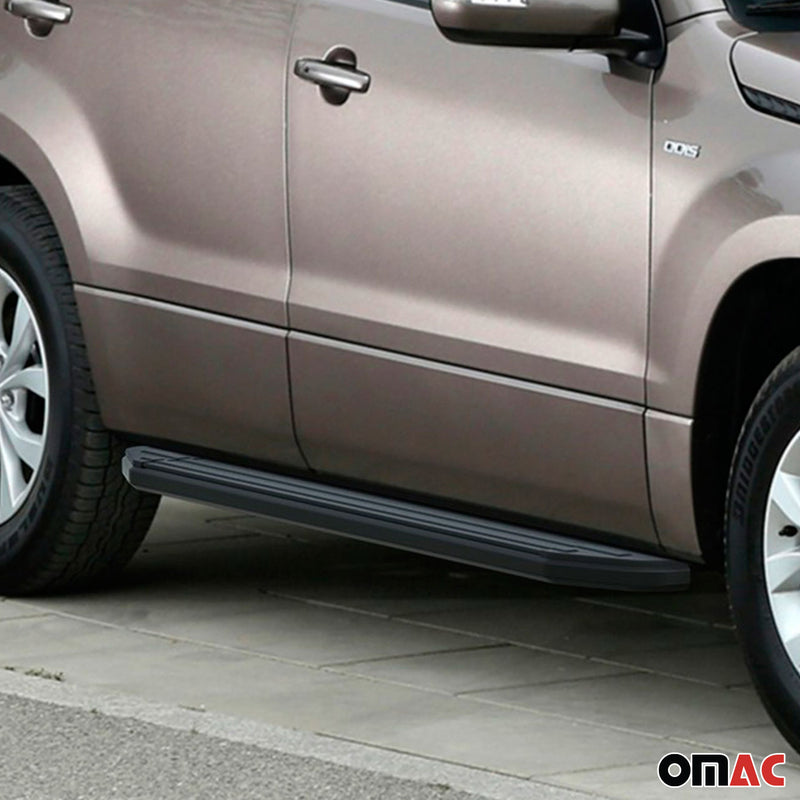 Marchepieds Latéraux pour Suzuki Grand Vitara 2005-2016 ABE en Alu Noir