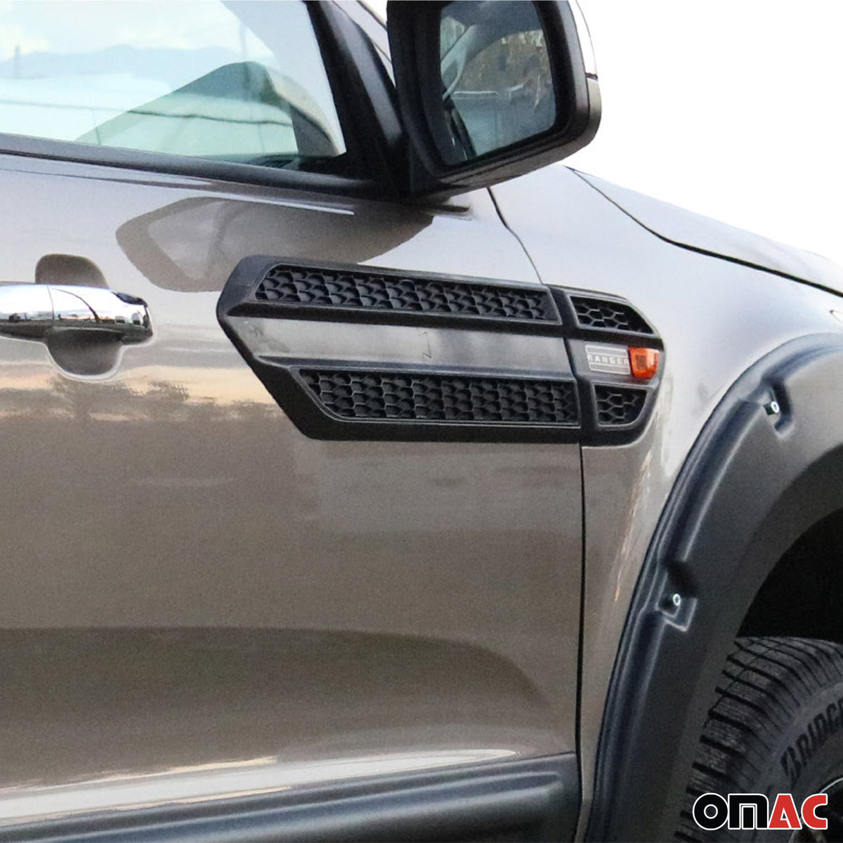 Barre décorative latérale pour Ford Ranger T6 P375 2015-2022 FL ABS Noir 2pcs