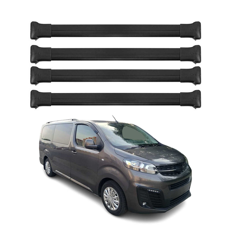 Barres de Toit transversales pour Opel Vivaro / Zafira Life 2019-2025 Noir 4Pcs
