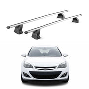 Barres de toit Alu pour Opel Astra J HB Break Berline 2009-2015 Gris 2Pcs