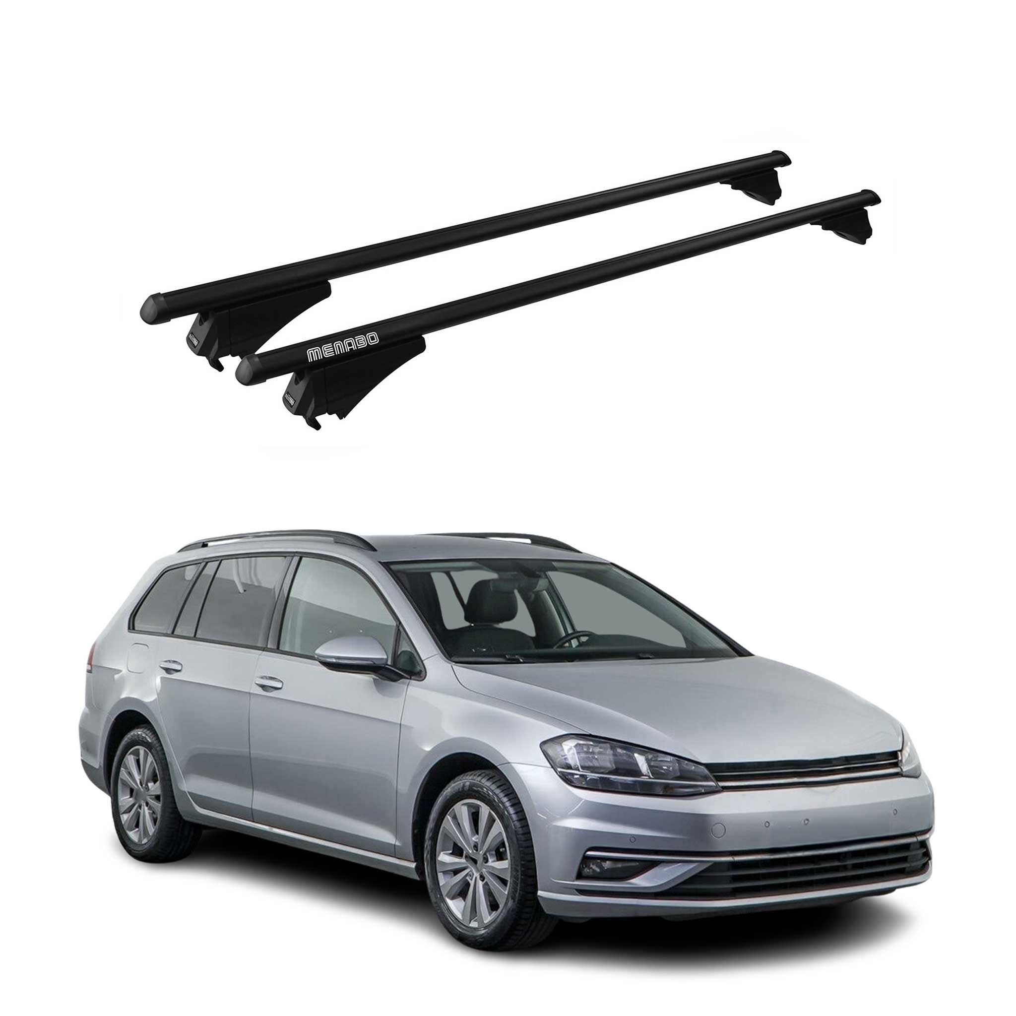 Tiger Barres de toit transversales pour VW Golf VII 2012-2019 Noir