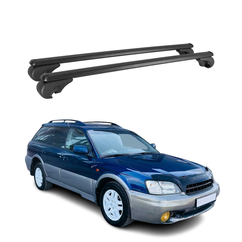 Barres de toit Transversales pour Subaru Legacy 1998-2003 Aluminium Noir