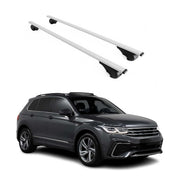 Barres de toit Transversales pour VW Tiguan 2016-2023 Fer Argent