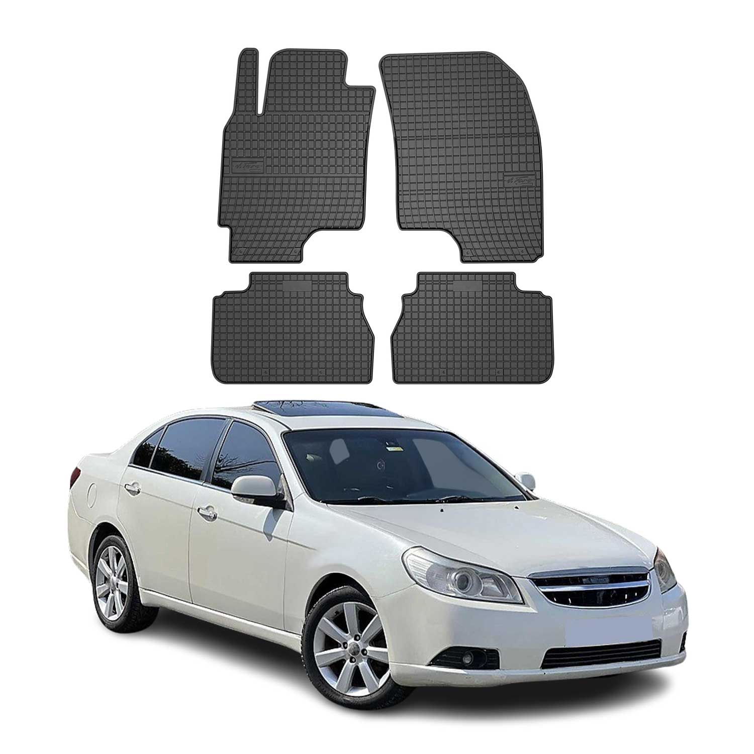 Tapis de Sol pour Chevrolet Epica 2006-2014 Caoutchouc Noir