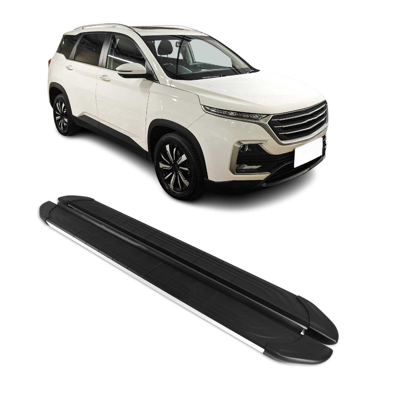 Marchepieds Latéraux pour Chevrolet Captiva 2019-2024 Alu Gris Noir 2Pcs