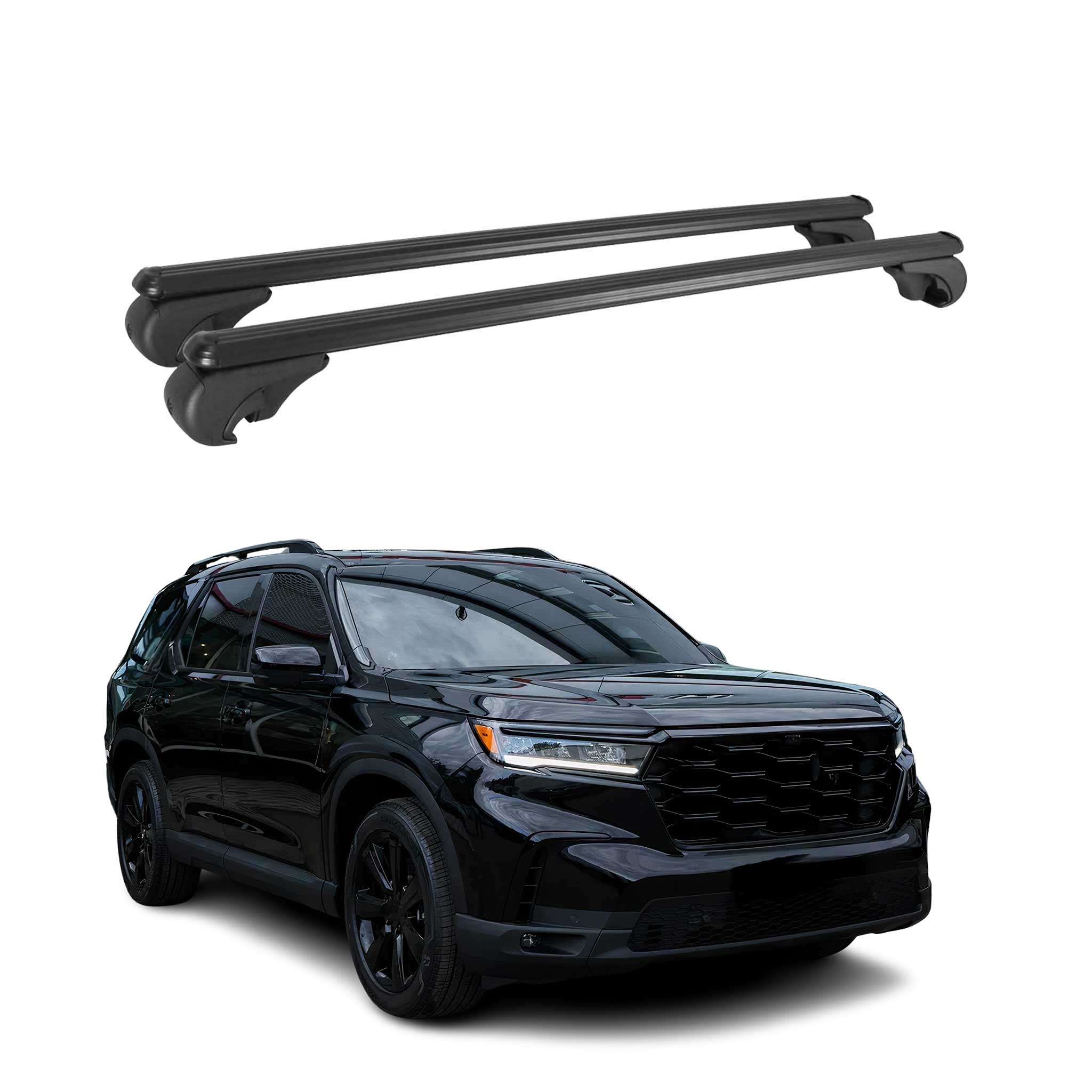 Barres de toit Transversales pour Honda Pilot 2024-2026 en Alu Noir ABE