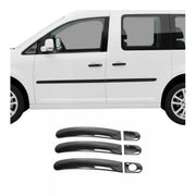 Couverture poignée de porte pour VW Caddy 2003-2015 3 Portes Acier Sombre 6Pcs