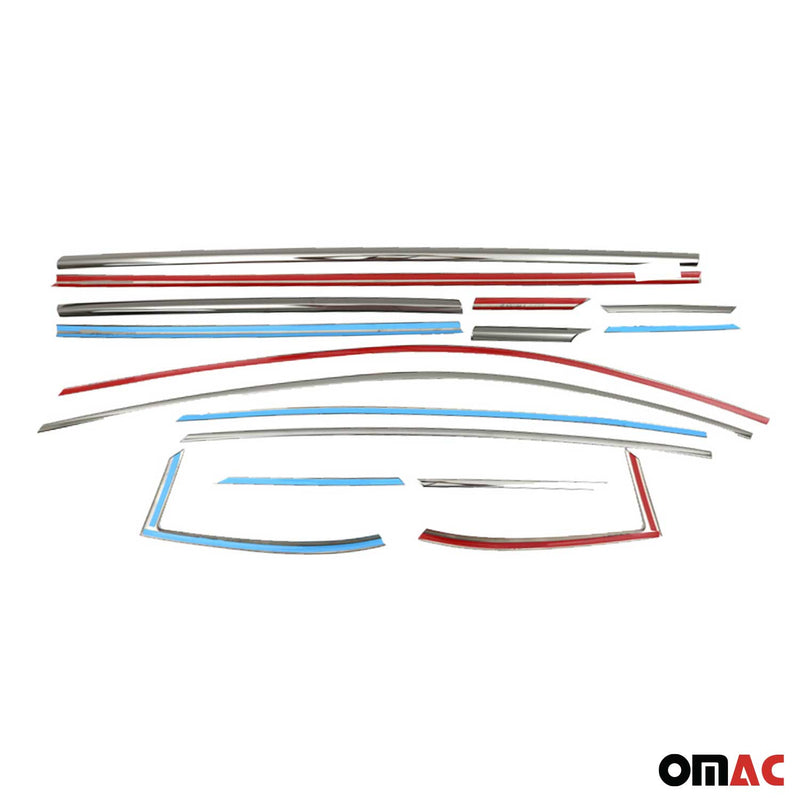 Garniture de Fenêtre pour Opel Astra K Acier Inox Foncé 6Pcs