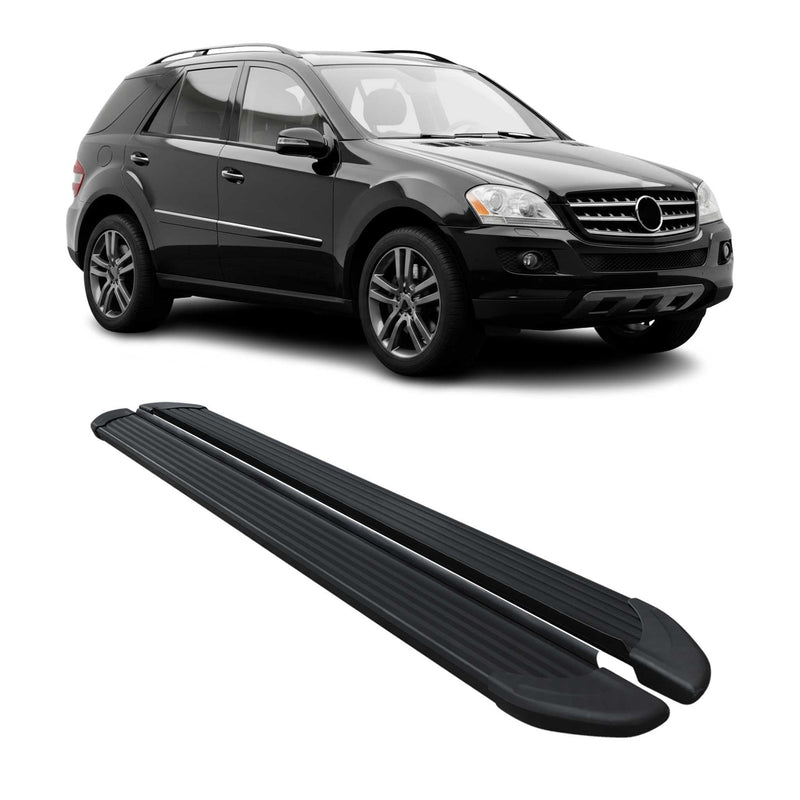 Marchepieds Latéraux pour Mercedes Classe M W164 2006-2011 Noir Aluminium 2Pcs
