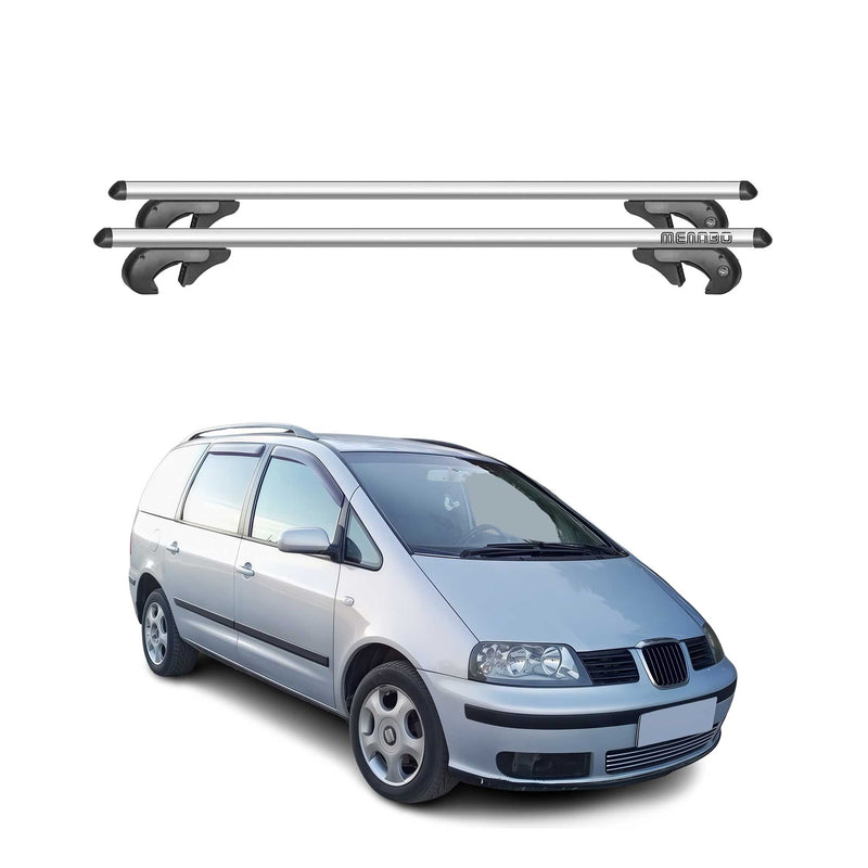 Barres de toit transversales pour Seat Alhambra 7M 1996-2010 90kg Alu Gris