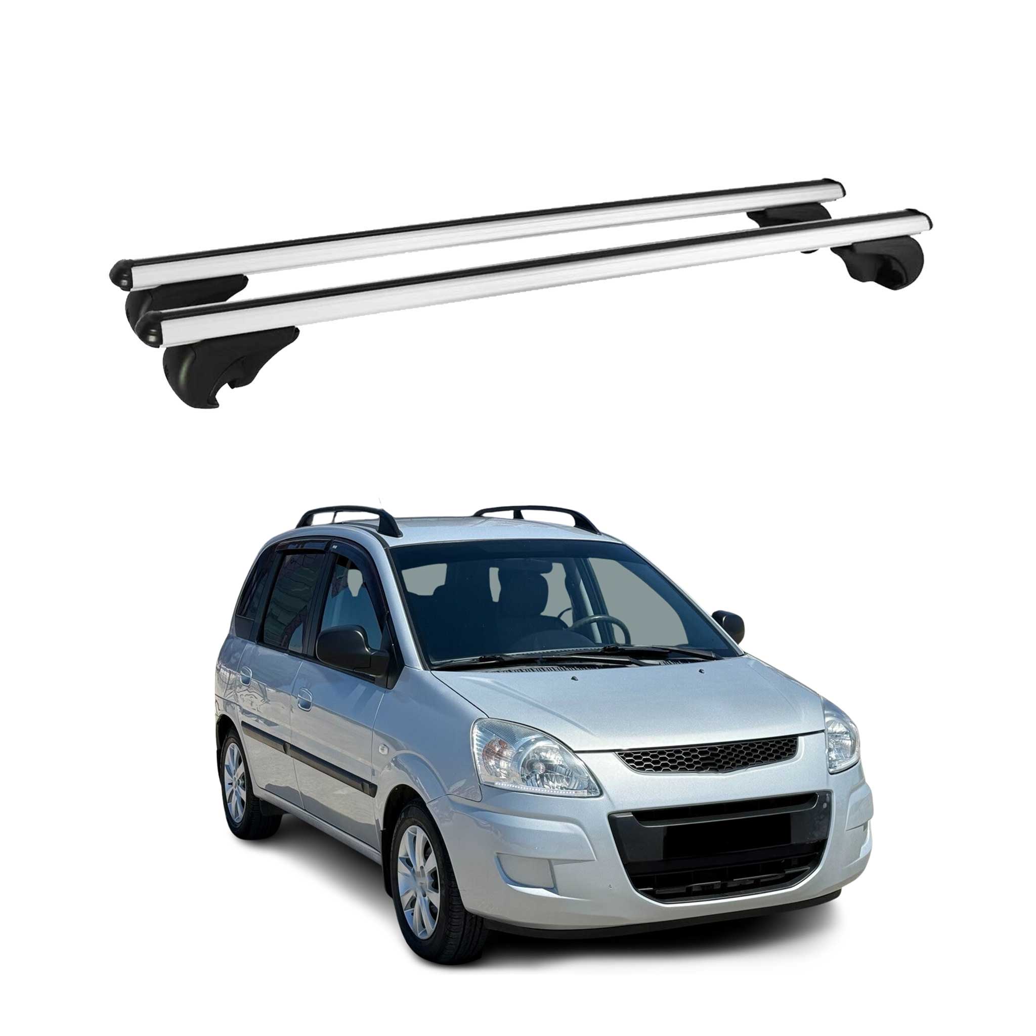 Barres de toit Transversales pour Hyundai Matrix 2001-2010 Aluminium Argent