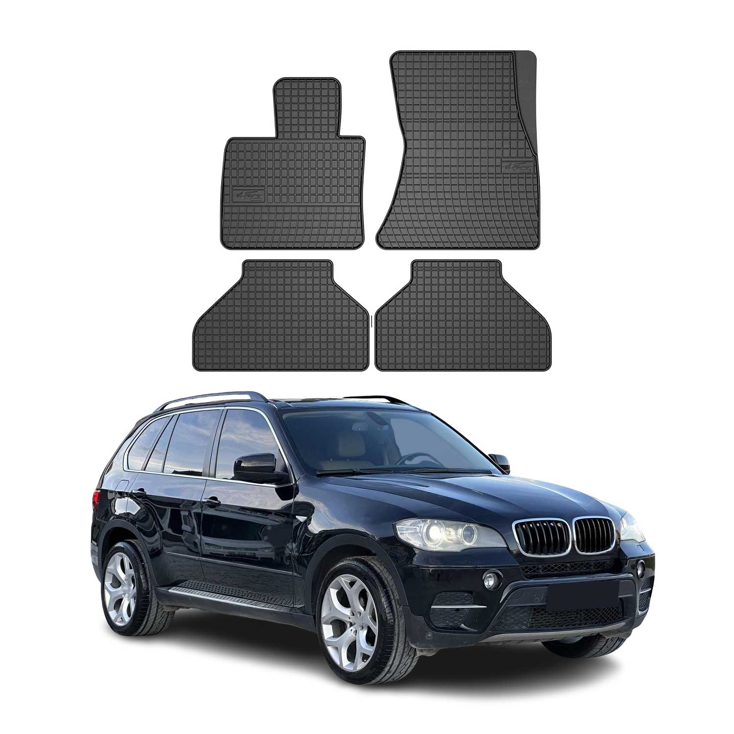 OMAC Tapis de sol pour BMW X5 E70 2006-2013 Noir en caoutchouc