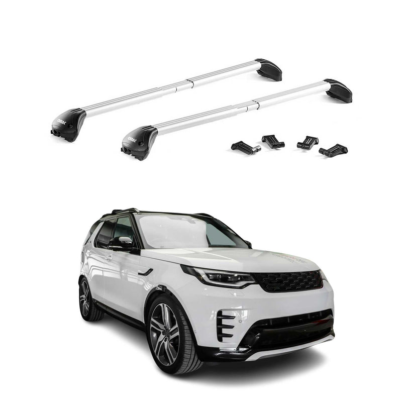 Barres de toit transversales pour Land Rover Discovery 2017-2025 Alu Gris 2x ABE