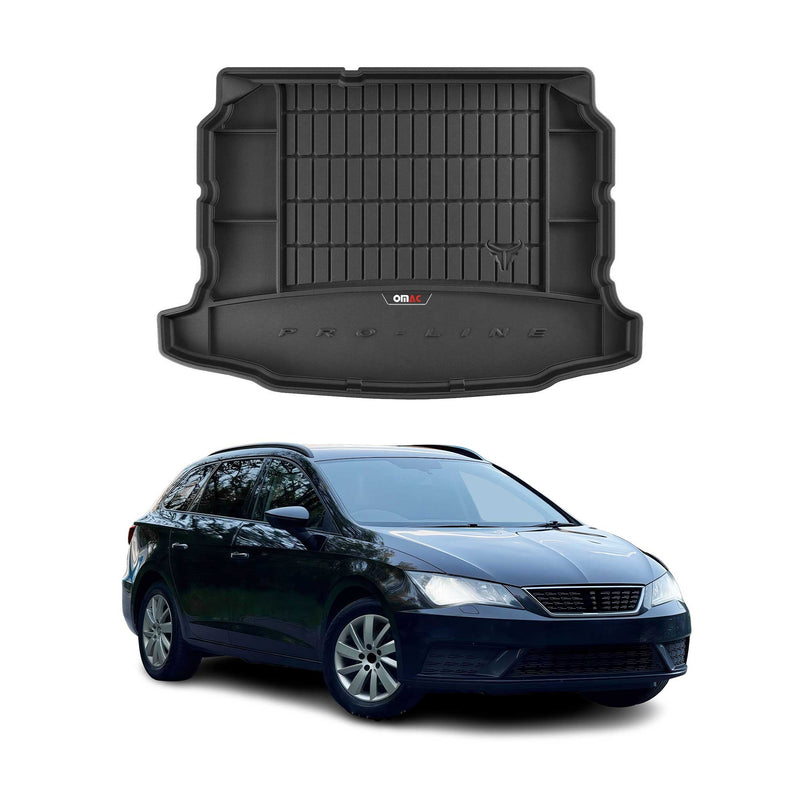 Tapis de Coffre pour Seat Leon 2012-2020 Noir TPE