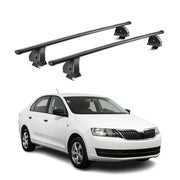 Barres de toit transversales acier pour Skoda Rapid 2012-2019 TÜV 75 kg Noir 2x